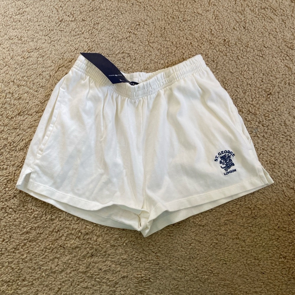 Brandy Melville white rosa St. George shorts - Picture 1 of 1